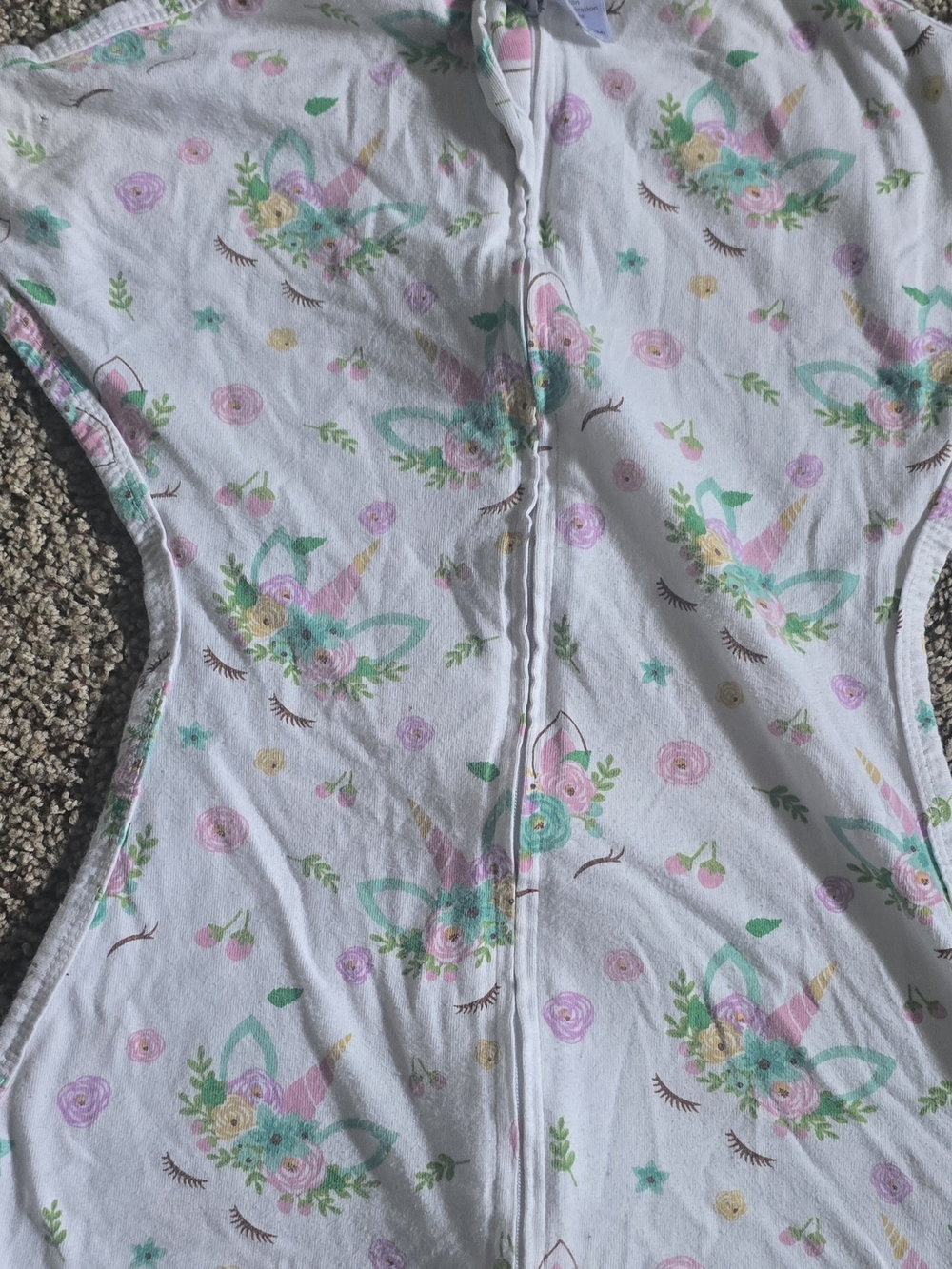 Sleeping Baby Zipadee-Zip Sleep Sack Sz Xtra Small 3m-6m Unicorn Floral Print